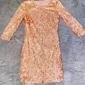 Rubber Ducky Productions Rose Gold Sequin Cocktail Dress (S)